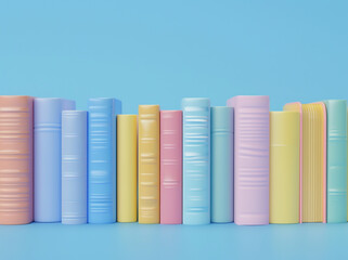 3d render of coloring book on purple background