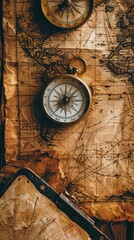 Naklejka premium Adventure discovery navigation background