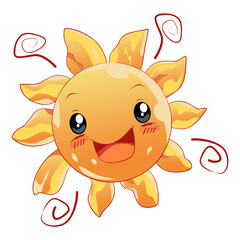 Cute sun icon template for your icon design, logo, poster, t-shirt design needs