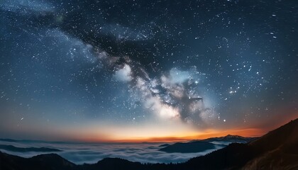 Fototapeta premium 山頂から望む天の川2