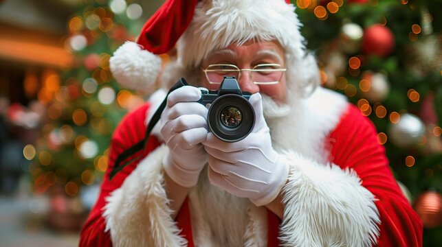Santa Claus taking picture of viewer