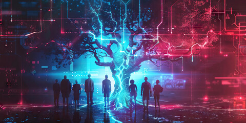 Game Development Roots: Exploring the Family Tree of Game Creators - An image featuring a family tree with branches representing different members of the family involved in game development, illustrat