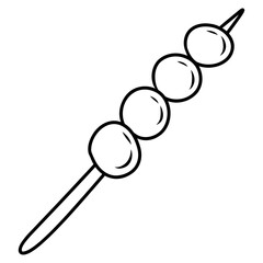 illustration of satay street food