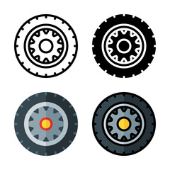 Set of Tires Icon Vector Illustration