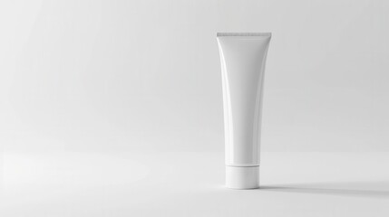 blank white cosmetic tube mockup hyperrealistic highly detailed isolated on white