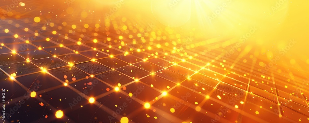 Poster digital circuit board with glowing nodes representing connectivity and data