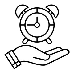 Clock line icon illustration vector graphic
