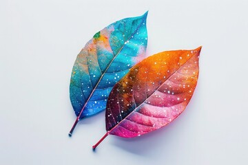 autumn leaves on a blue background