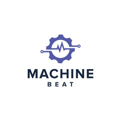 machine beat simple sleek creative geometric modern logo design