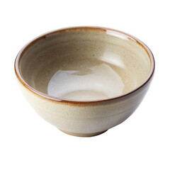 Empty ceramic bowl isolated on transparent background.