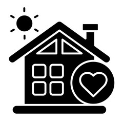 Home glyph icon illustration vector graphic