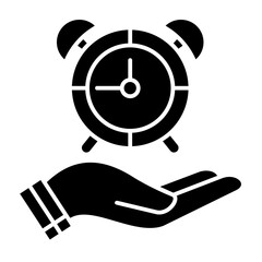 Clock glyph icon illustration vector graphic