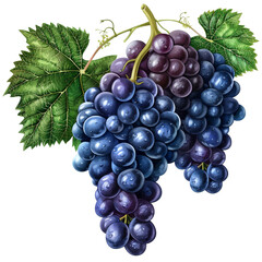 Fototapeta premium grapes on the branch in the style of detailed shadi 