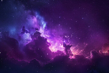 Obraz premium Starry clear night sky. Mixed media, Silhouette Trees Against Sky At Night with colorful galaxy in background