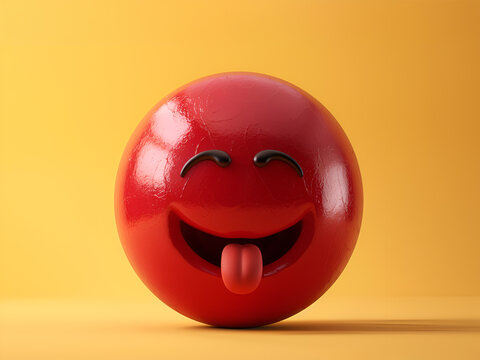 Cute red smiley face with tongue.