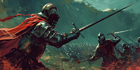 Old-School Warfare: Exploring Combat Systems in Legacy Gaming - A visual representation of a character engaging in turn-based combat with simple text-based commands, showcasing the strategic depth and