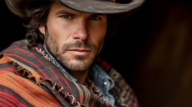 Portrait from handsome Cowboy