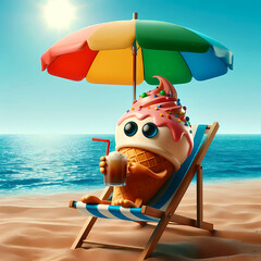 Ice Cream Cone: A Dollop of Beach Joy