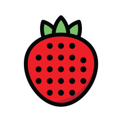 Strawberry icon, vector illustration, filled style, best used for web