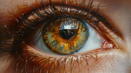 A close-up of a person's eye, with the iris clearly visible. The detailed view of the eye allows you to see even the smallest details, which creates an image full of intimacy and emotion.