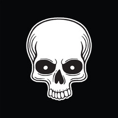 skull art illustration hand drawn black and white
