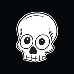 skull art illustration hand drawn black and white
