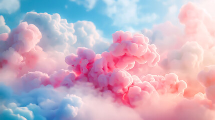 Fototapeta premium Colorful cotton candy land, Fantasy colorful cotton candy fairytale festive land