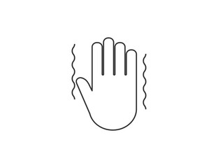 Trembling, hand, health icon. Vector illustration.