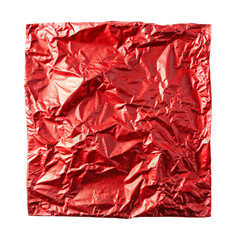 Red empty foil isolated on transparent background.