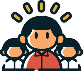 Leadership, business management icon.