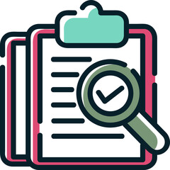 Review, charts analytics icon.