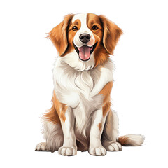 Fototapeta premium Illustration of Nederlandse Kooikerhondje Dog in White Background
