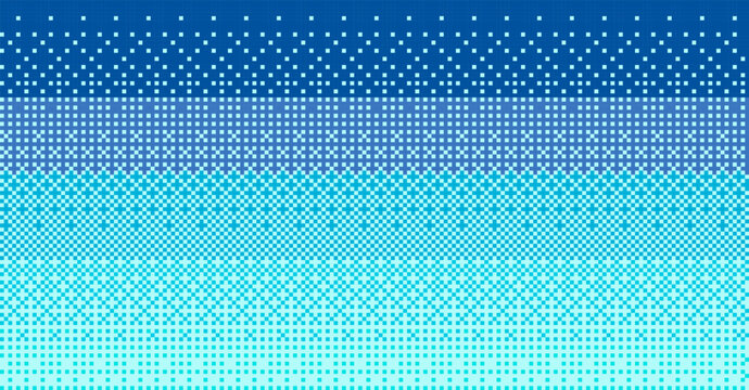 Pixel seamless gradient background. Retro 8 bit game tileable graphic, old style dithering background. Vector 16x16 bit texture