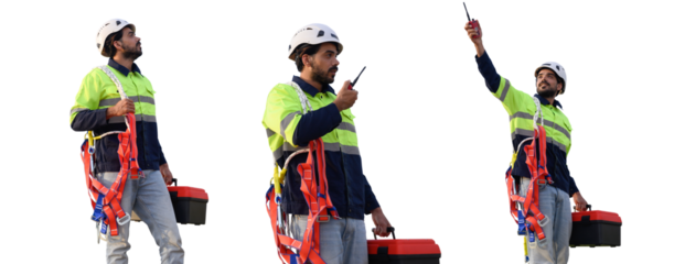 Industrial plant maintenance engineering on transparent background,PNG	