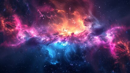 Naklejka premium A colorful galaxy with a blue and purple swirl