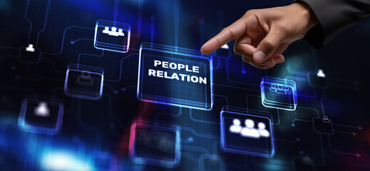 People Relation Social media. Business and communication technology concept