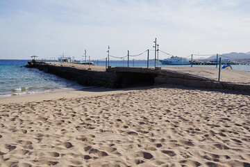 Pier at Red Sea in African SAFAGA city in EGYPT