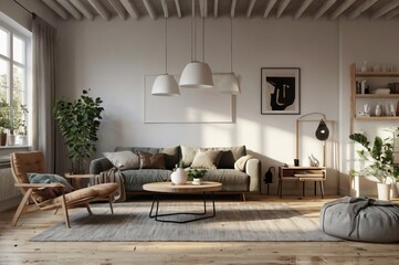 The interior design of the home features Scandinavian style with minimalist design and natural light.