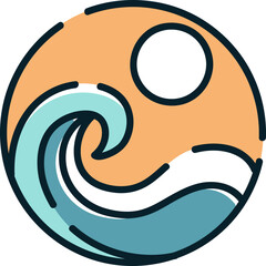 Ocean waves, environment icon.