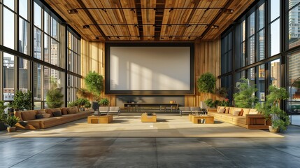 mockup for poster 5:7 in a big modern loft, futuristic style modern premium mockup, stylish interior --chaos 33 --ar 16:9 --stylize 250 --iw 2.6 Job ID: cf2776b1-82d0-4b1c-afbe-49b436f8f713