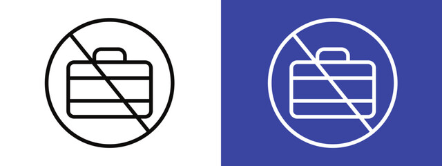 Luggage restriction sign indicating no bags or suitcases allowed in this area