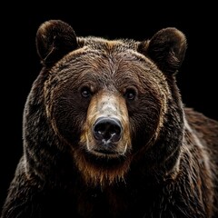 Fototapeta premium bear on dark background --ar 1:1 --style raw Job ID: b7e8b07e-af52-4e75-9ee4-b26a8ef6f05d