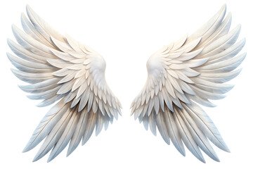 Fototapeta premium angel white wings isolated on white background and transparent png 