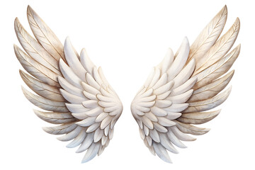 Fototapeta premium angel white wings isolated on white background and transparent png 