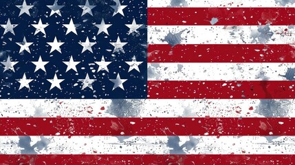 Fototapeta premium Fourth of July picnic blanket with flag design 