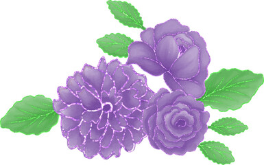 Purple roses arrangement watercolor