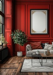 Luxury design of modern apartment, wall art mockup