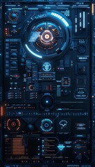 Fototapeta premium 67 Futuristic 3D hologram interface with virtual augmented reality display