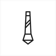 school tie vector icon line template