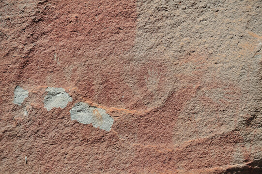 Ubon Ratchathani, Thailand - May 30, 2024 : landscape tourist attractions Pha Taem National Park There are paintings on ancient cave walls, more than 3000 years old, high cliffs, large rocks.